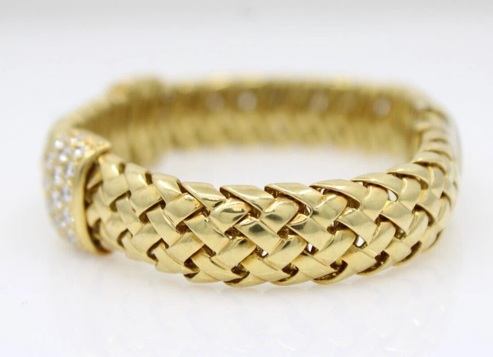 Brazalete tejido de diamantes naturales Vannerie de oro amarillo de 18 quilates de Tiffany & Co. 52,7 gr Foto 4 de 4