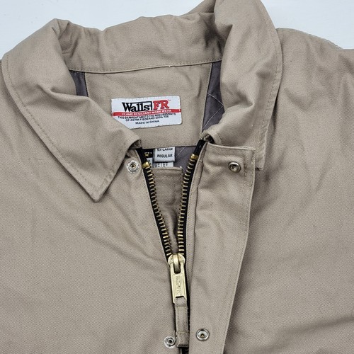 WALLS FR Flame Resistant Itex Insulated Work Jacket Coat Heavy Beige Mens 5XL - Picture 3 of 16