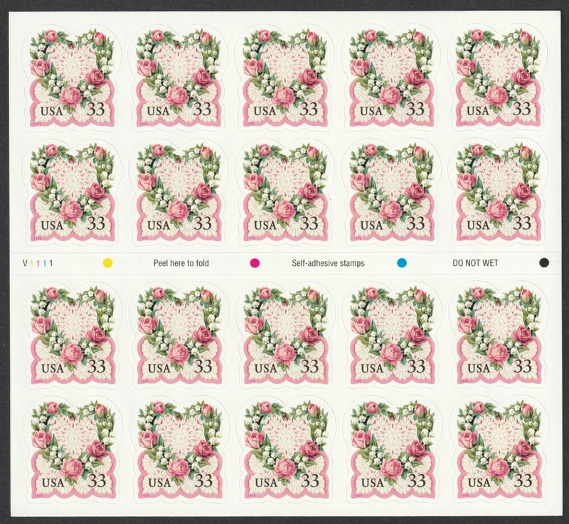 #3274a Victorian Love conv. bkt of 20, plt# V1111