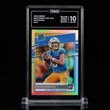 2020 Panini Donruss Optic Justin Herbert Rated Rookie Holo TAG Gem Mint 10