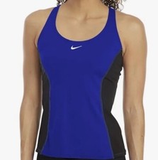 Nike Color Surge Powerback Blue Tankini Swimsuit Top Only NESS9363 Women Small