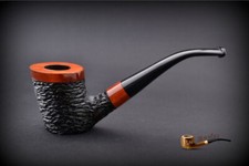 HAND MADE WOODEN TOBACCO SMOKING PIPE  no 48  PEAR Rustic Orange   + Filter