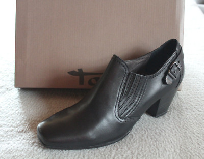 Tamaris Damen Trotteur Halbschuhe Slipper - echtes Leder - schwarz, Gr. 41