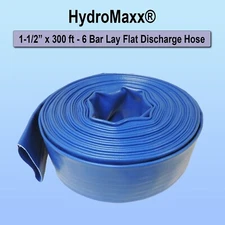 1.5" x 300' - 6 Bar - Agricultural Grade PVC LayFlat Discharge & Backwash Hose