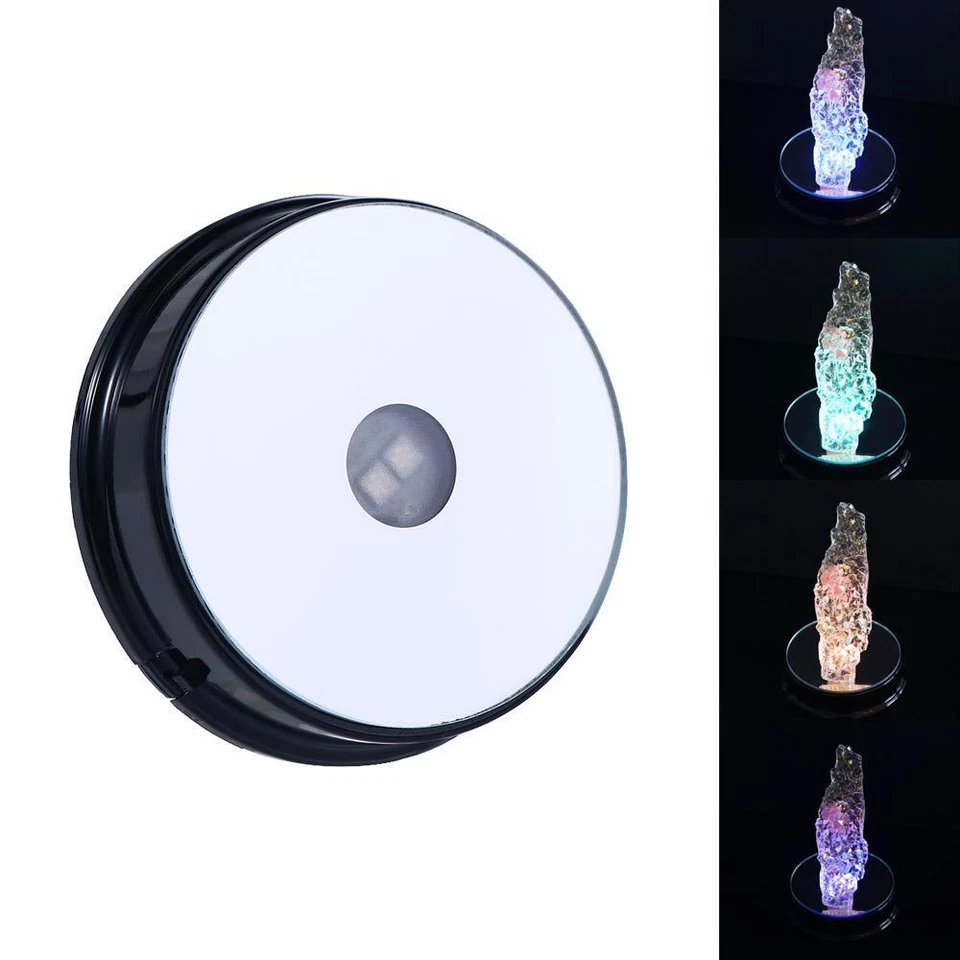 Black Colorful Luminous Base Display Stand LED Ornament Crystal Light Base