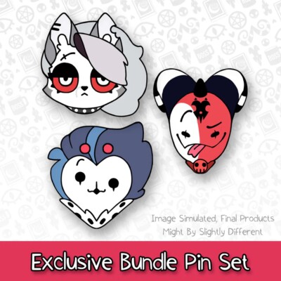 HELLUVA BOSS - Stoles + Blitz + Loona HEAD Pillow Bundle + 3
