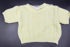 Vintage 80s Newborn Yellow  Blue Knit Sweater Lot of 2 Acrylic Made in Japan YK
