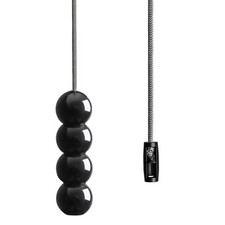 Black Bathroom Light Pull Cord, Pebble Style Handle and Cord in Jet Black.