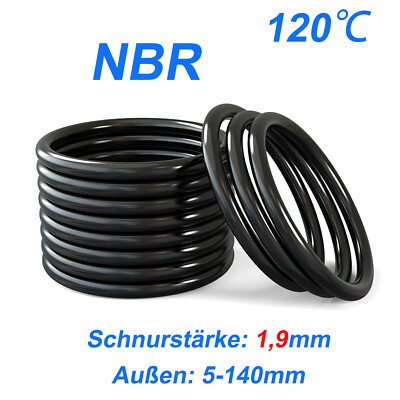 O-Ringe Dichtringe Dichtungsringe 5 - 140 mm / Schnurstärke 1,9 mm / NBR 70