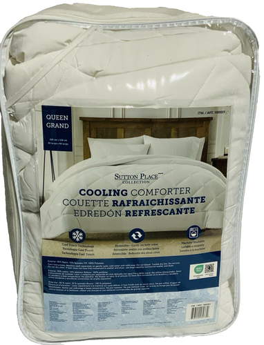Sutton Place Cooling Comforter, Queen, White, Queen: 90" x 90"
