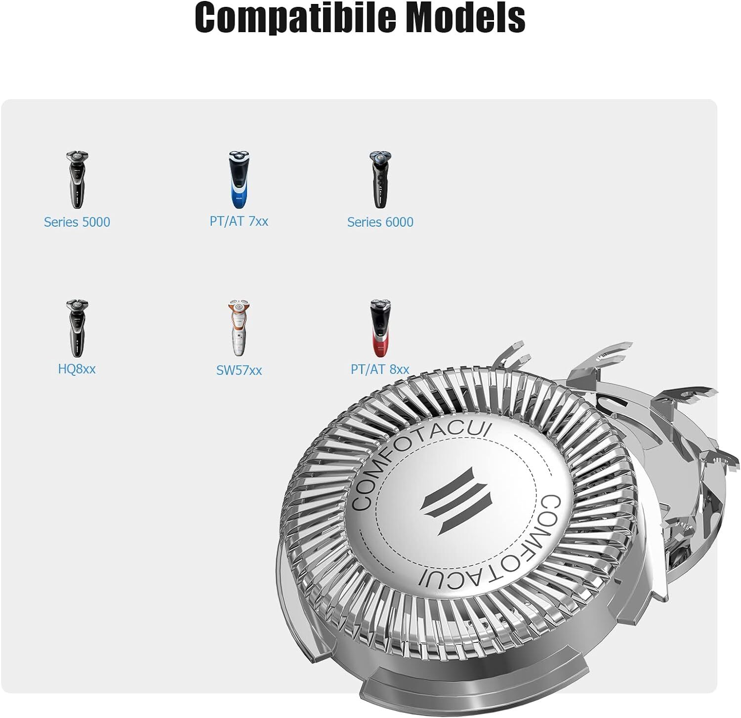 Replacement Shaver Heads for Philips Aquatouch Shaver with Pointed