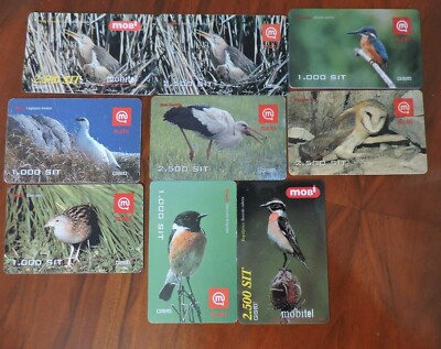 9 VERSCHIEDENE SLOWAKEI VOGEL TELEFONKARTEN.  SAMMLERSTÜCK. KEIN WERT. LOT 3