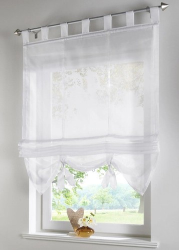 European Style Roman Hanging Curtains Sheer Window Voile Panel Lifting Curtain - Bild 7 von 35
