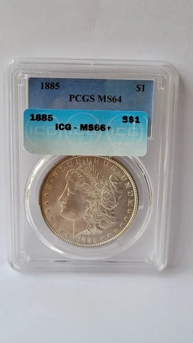 1885 Morgan Silver Dollar PCGS MS64 / ICG Crossover / Toned