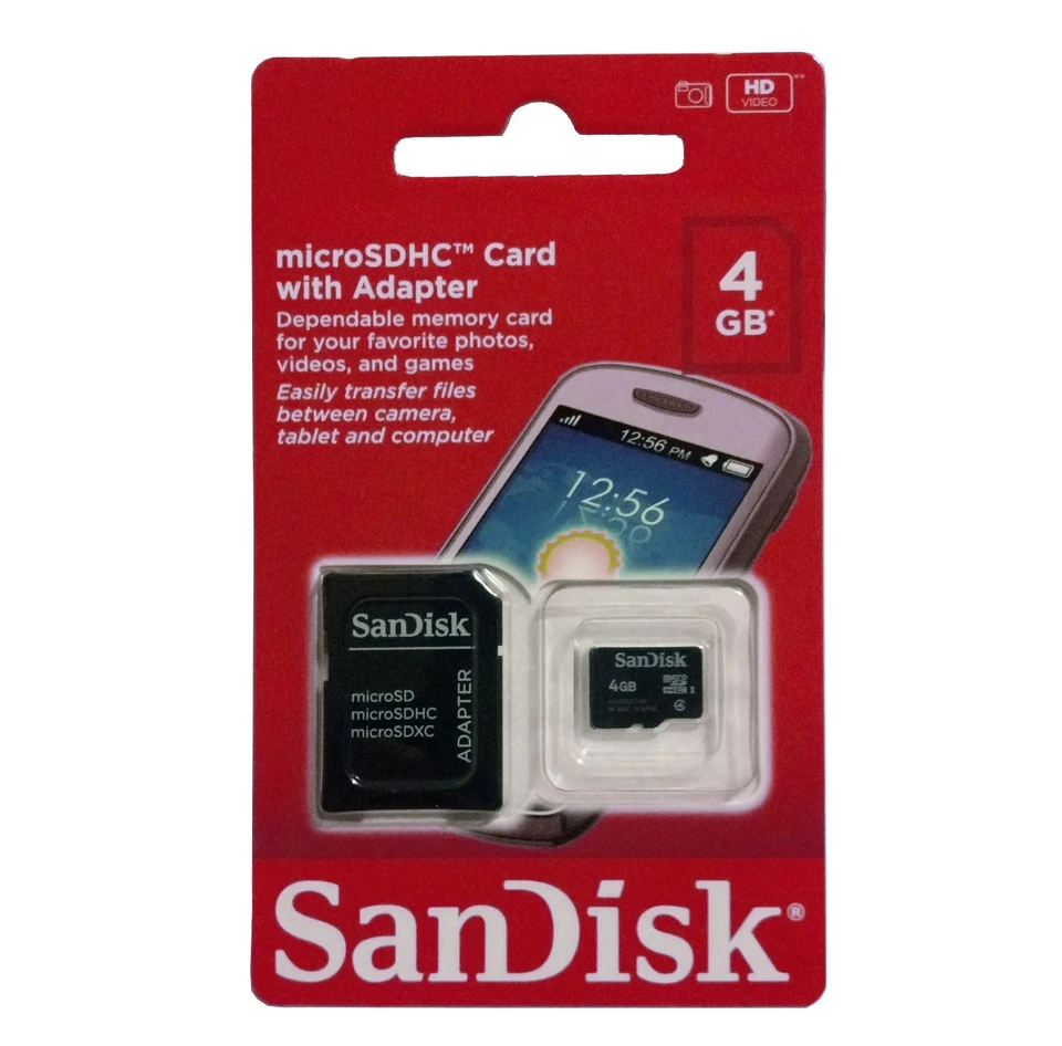 Sandisk MicroSD Flash Fast Storage Memory Card w/SD Adapter for App Photo Videos - Image 2 of 4