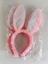 Easter Bunny Ears Child Headband Soft Plush Light Pink and Dark Pink Set
