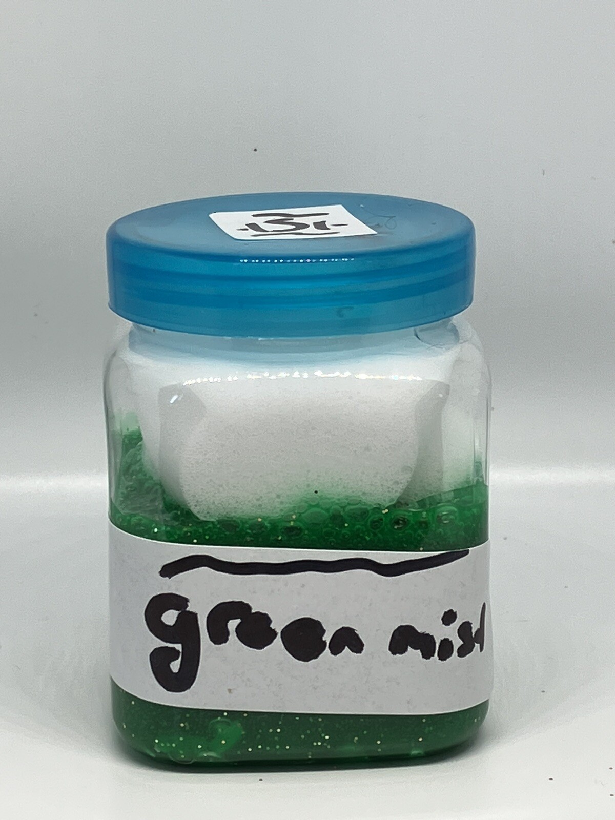 Green Mist Slime With Shaped Rainbow Clay And Shaving Cream(2oz)