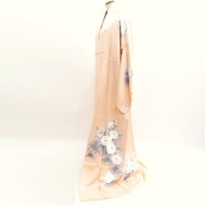9934B5 Silk Japanese Kimono Robe Dress Hand painted Peony