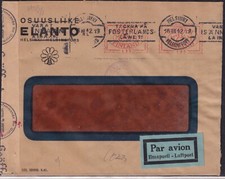 FINNLAND 1942, 2,75 M. (2 x) METER POST als seltene MeF auf Kab.-LUFTPOST-ZENSUR
