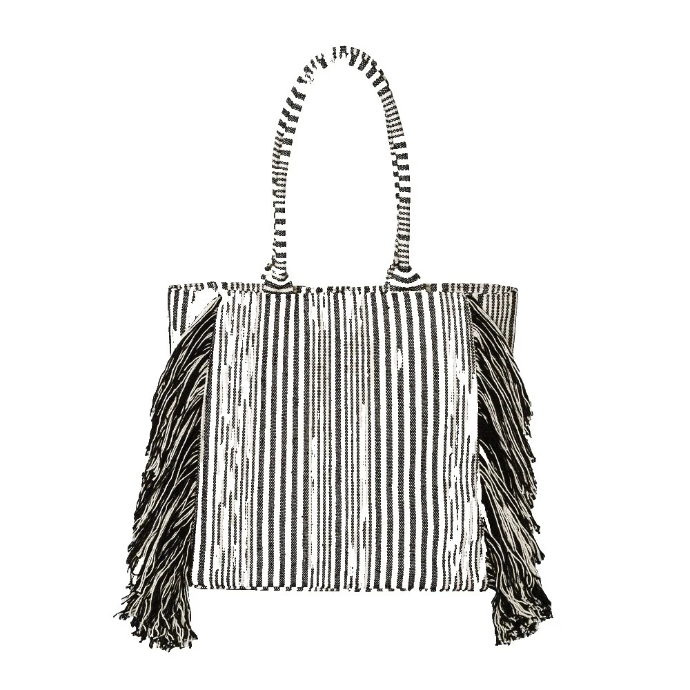 Bolso con Flecos Rayas Bolsas y bolsos para Mujer