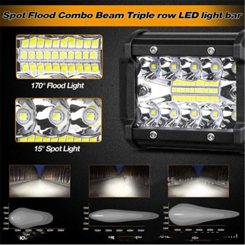 Pair 4 Inch LED Work Light Bar Spot Flood Pods fit for Jeep ATV with Wiring Kit - Foto 9 di 15