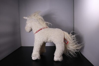 Vintage DOUGLAS White Unicorn Plush Collar Stuffed Animal Toy