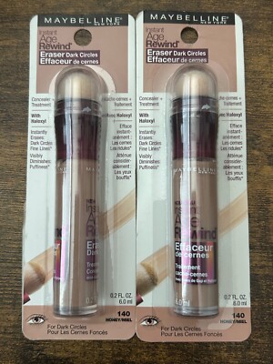 Maybelline Instant Age Rewind Eraser Dark Circles Treatment Concealer 140 -2Pack
