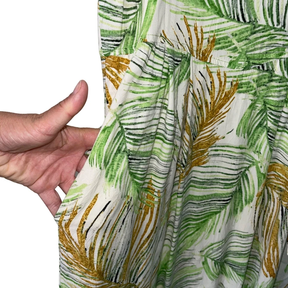 Jams World Dress Vintage Womens Size XS Midi Astoria Summer White Green Rayon - Image 3 of 4