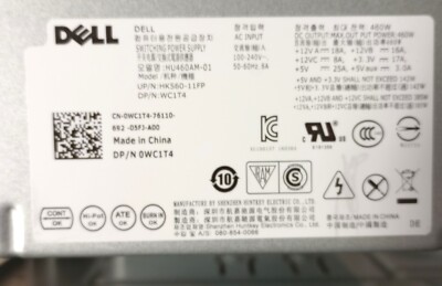 0WC1T4 0DM1RW Dell XPS 8930 460W HU460AM-01, AC460AM-01 Power Supply, Fast Ship