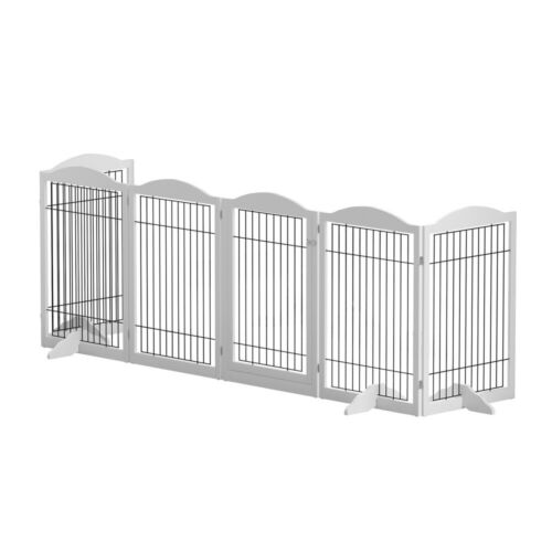 i.Pet Dog Playpen Enclosure 6 Panel Puppy Pet Fence Wooden Play Pen Gate Indoor - Picture 2 of 8