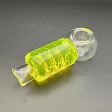 Freezable Glass Pipe 4" Glycerin Tobacco Smoking Bowl (Yellow)