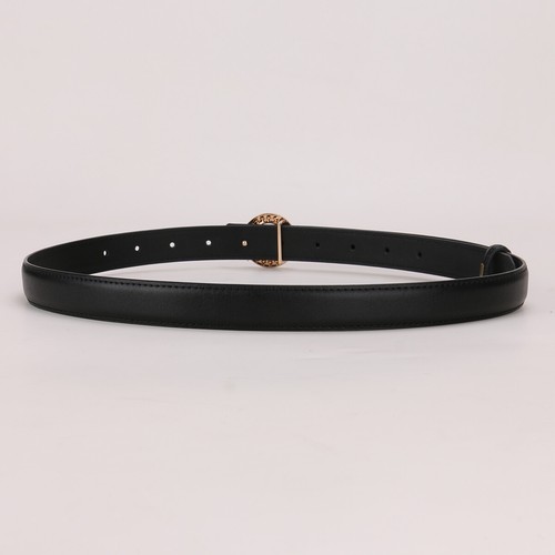 Women's Round Diamond Buckle Rhinestone Genuine Leather Belt for Daily Life - Picture 10 of 31