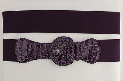Women Belt Wide Elastic Dark Purple Fashion Hip High Waist  display picture 3