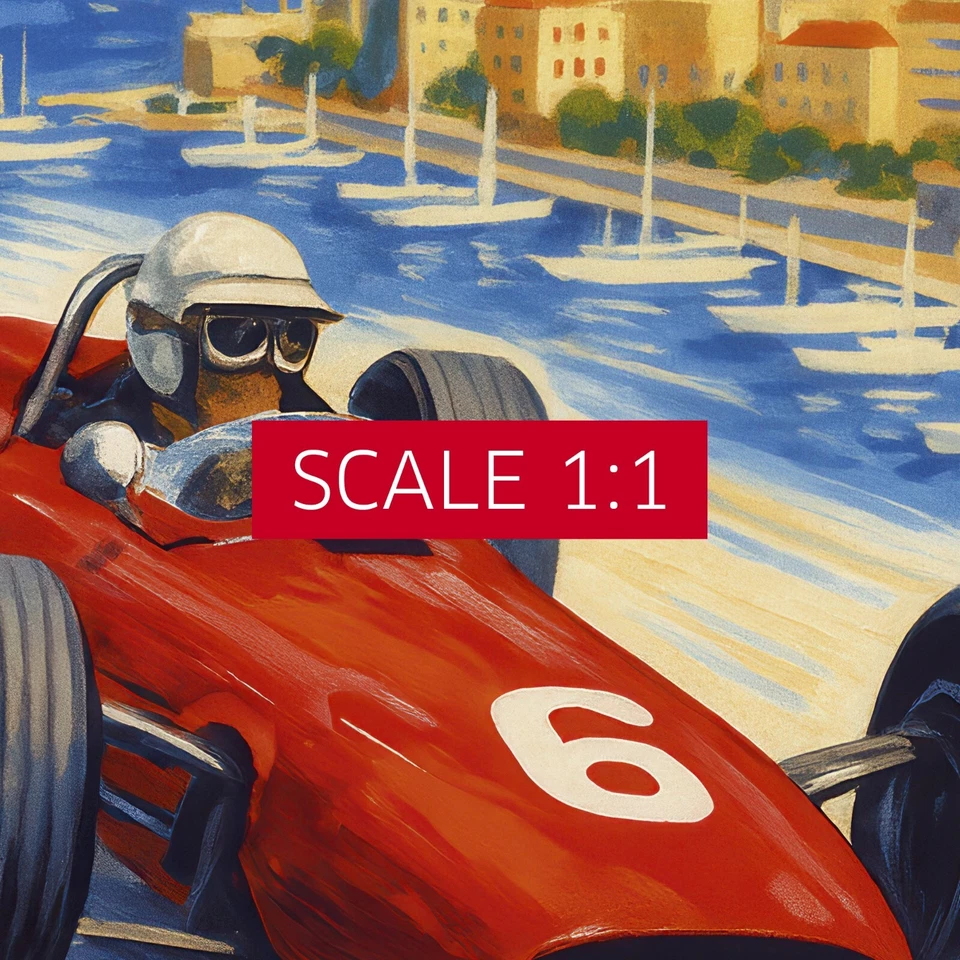 Monaco Vintage F1 Grand Prix 1967 Art Poster — Auto Racing Wall Art, Formula 1 - Image 4 of 4
