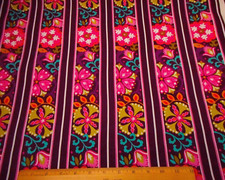 Kaufman Fabric By Yard Pink Green Turquoise Wht Floral Purple 2 Sided Cotton C