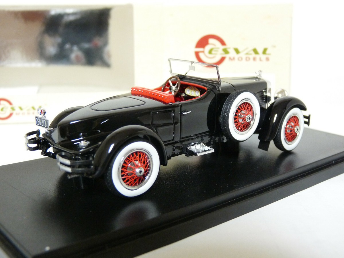 Miniature Esval - Speedster Stutz Black Hawk 1928 - Rouge Et Noir - 1/43 - Prévente