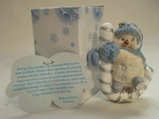 Encore Group Snow Buddies 1999 Christmas Ornament #94274 'Buddy w/Candy Cane NIB