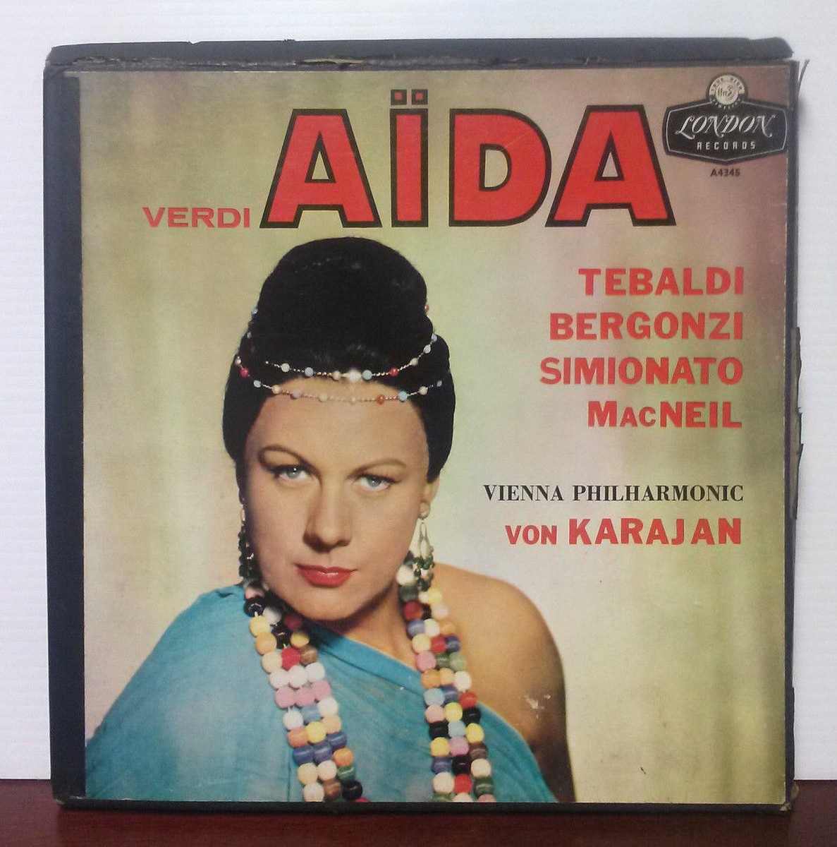 クラシック Verdi Aida Karajan London Records LP Verdi Aida - Vienna Philharmonic 1960 London 12