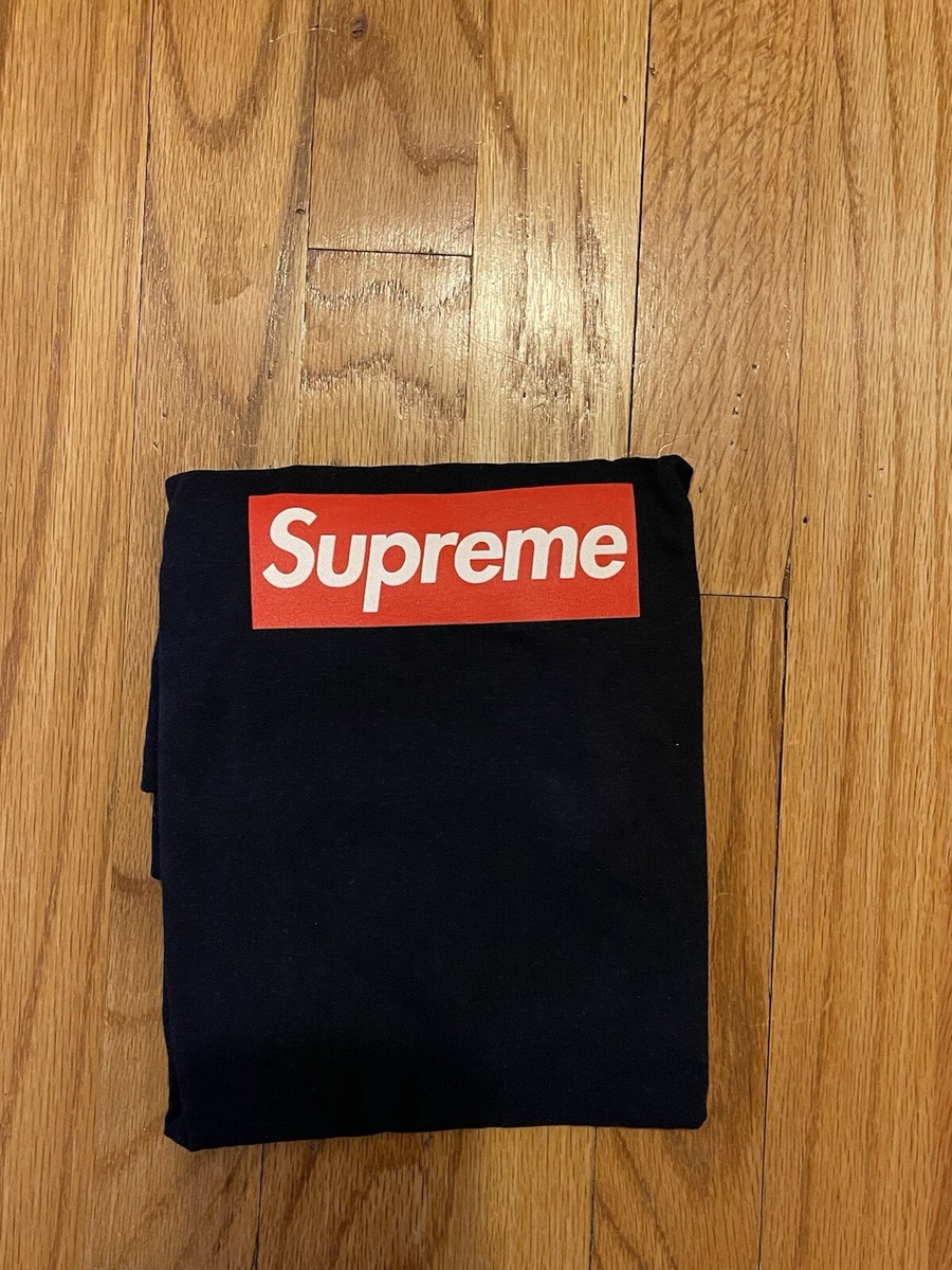 Supreme Box Logo 20th Anniversary Tee Navy Blue Size L SS14 | eBay