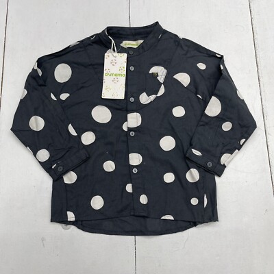 Aimama Dark Grey Dots Print Long Sleeve Shirt Toddler Boys 4T New