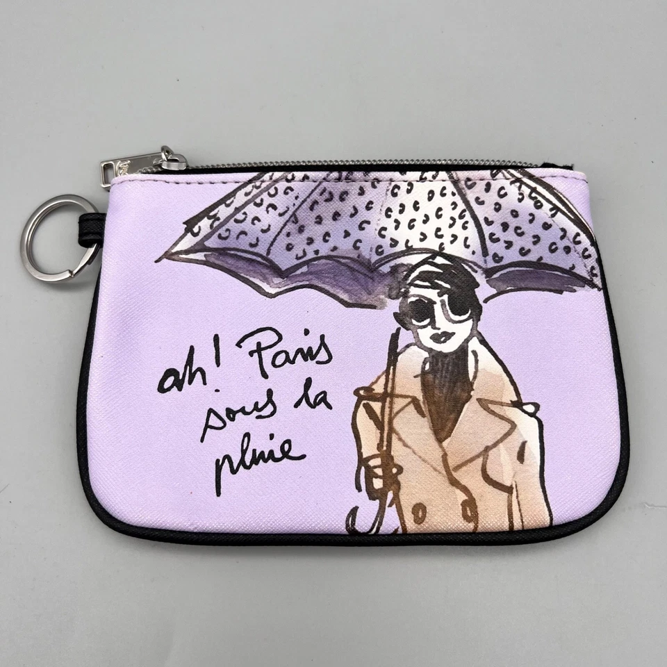 Izak New York Ah Paris Sous la Pluie Cosmetic Bag Coin Purse Clutch Mini Bag - Image 2 of 4
