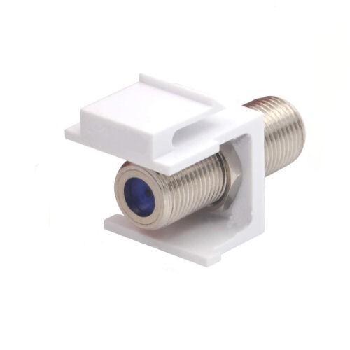 100 Pack F 3GHz Keystone F-81 Coax Jack Snap-In Cable TV Coupler Connector RG6 - Picture 2 of 2