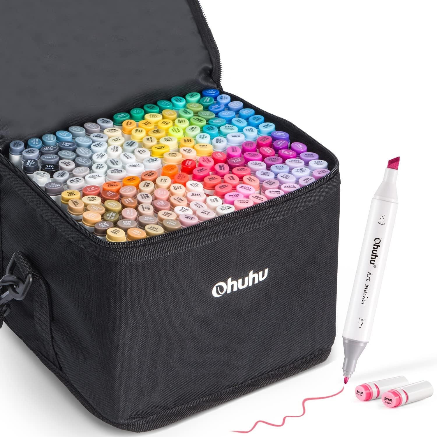 Ohuhu Illustration Marker 160 Colors Set Thick and thin Pen 