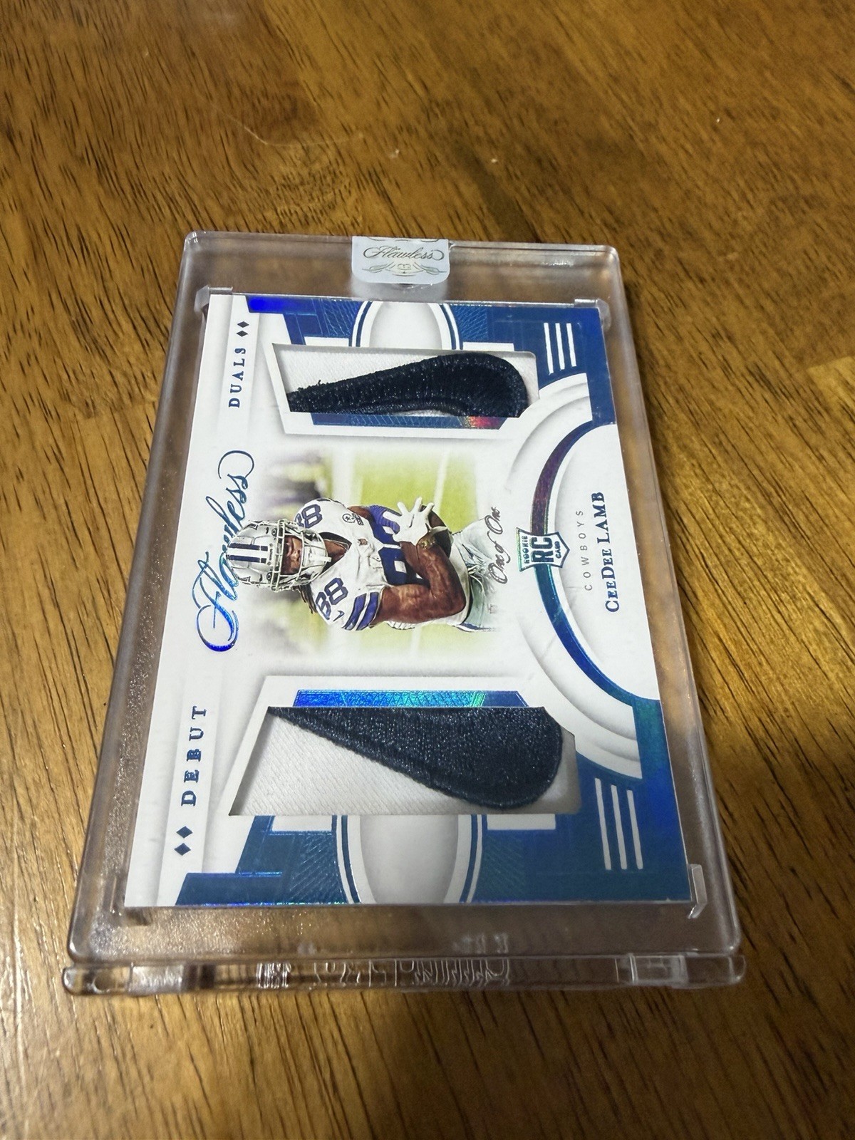 2020 Panini Flawless CeeDee Lamb Rookie Dual Patch 1/1 Cowboys TRU ONE OF ONE RC view 2