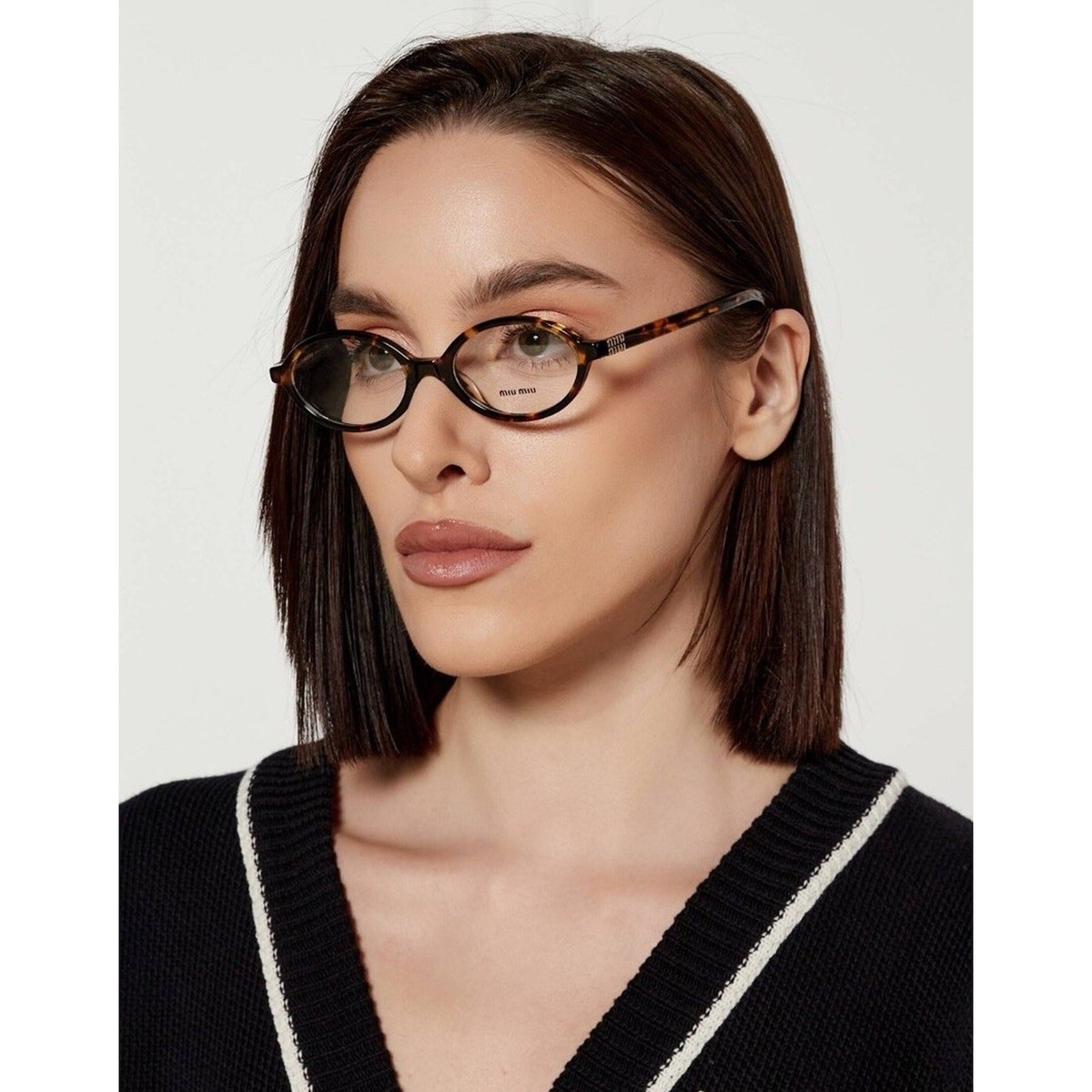 MIU MIU MU MU 01XV 19P101 Light Havana Round Women Eyeglasses