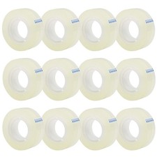 12 Rolls Transparent Tape Refills Clear Adhesive Tape for Office Home School Use