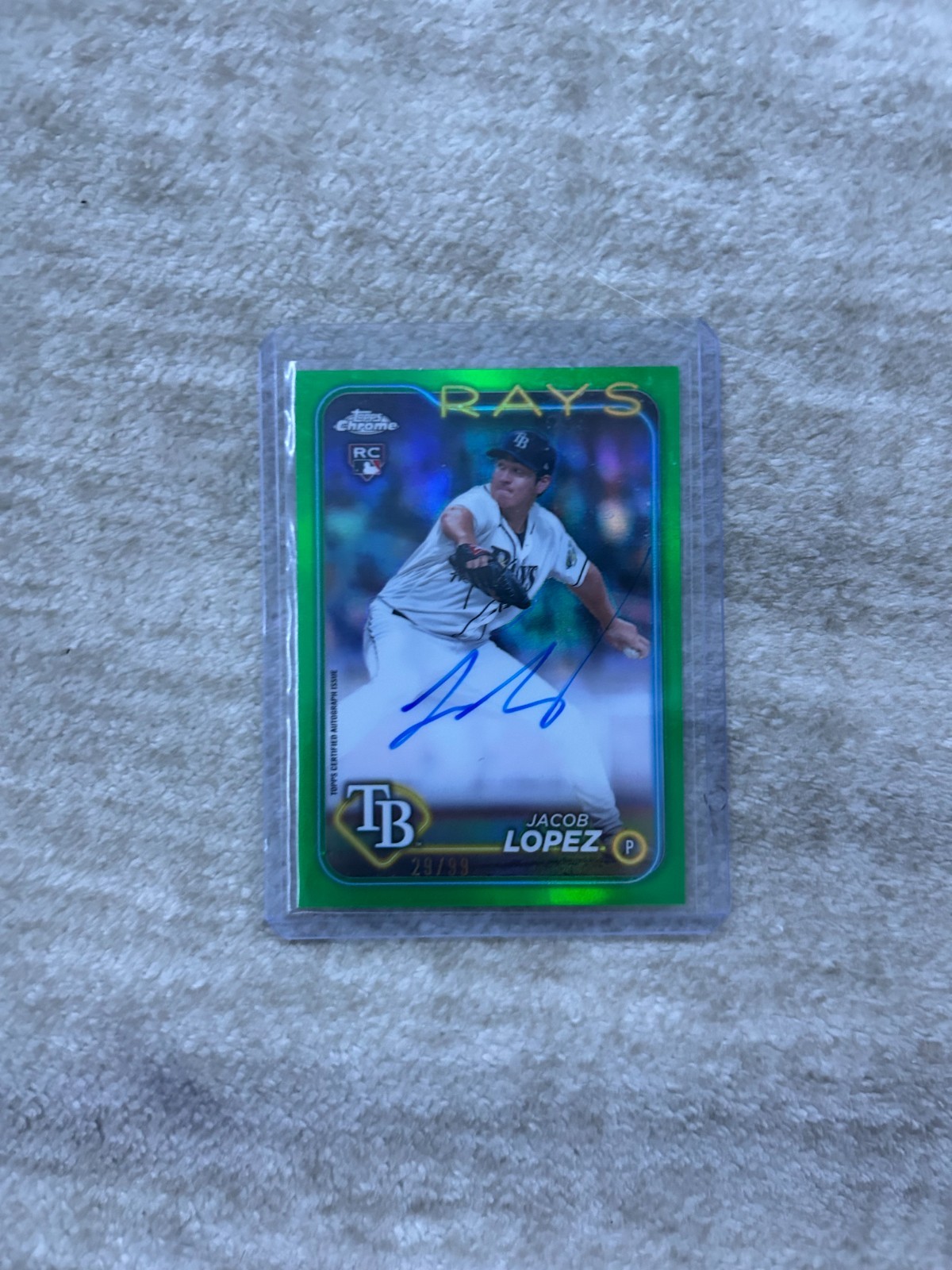 Jacob Lopez 2024 Topps Chrome Update Series - Auto #RA-JLO Green Refractor /99