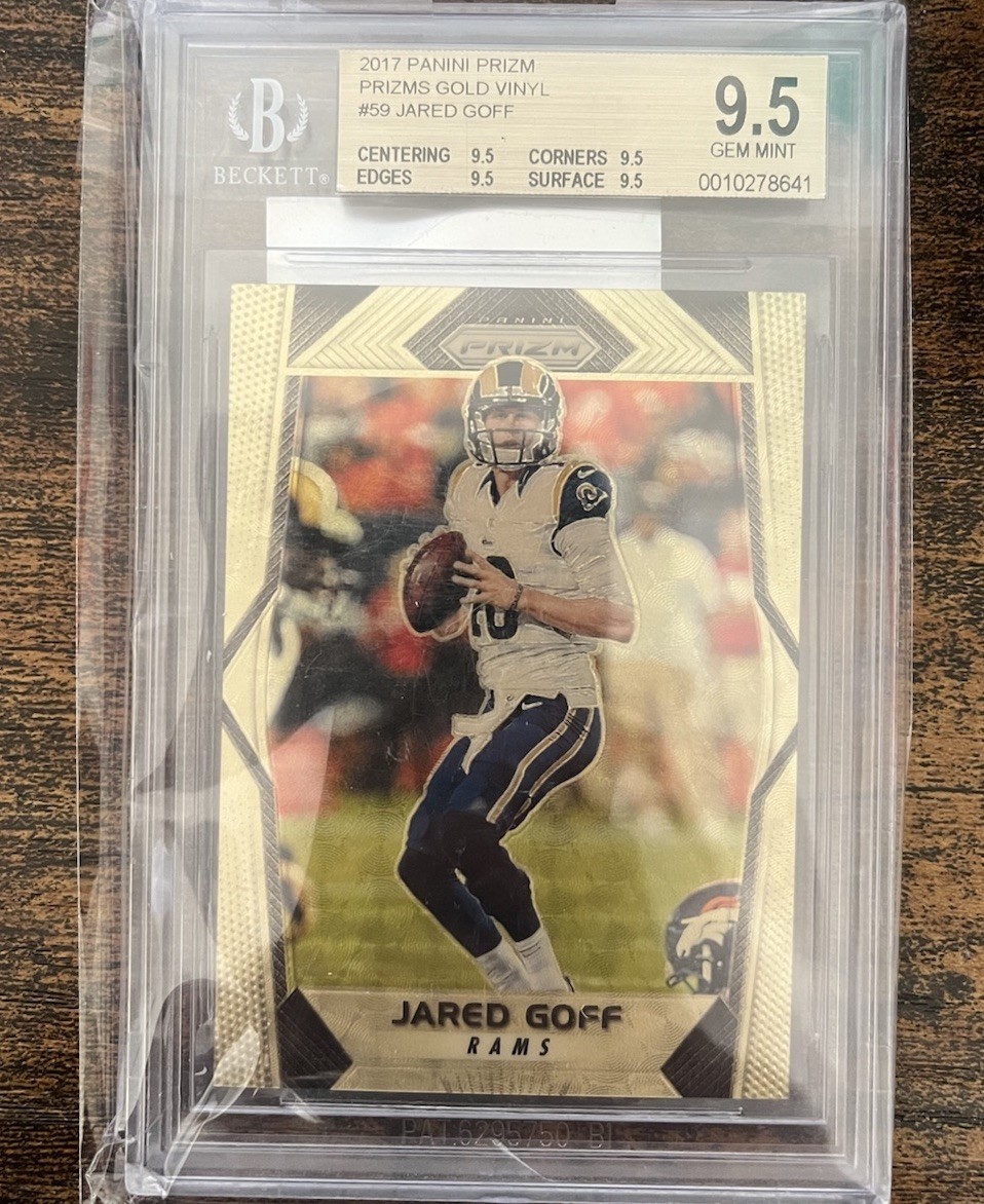 2017 PANINI PRIZM GOLD VINYL PRIZM #59 JARED GOFF 1/5 BGS 9.5 GEM MINT All 9.5