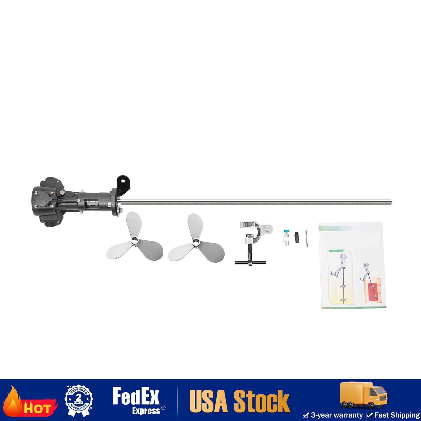 Pneumatic Paint Mixer Air Agitator Painting Blender For 50 Gallon Tank Barrel