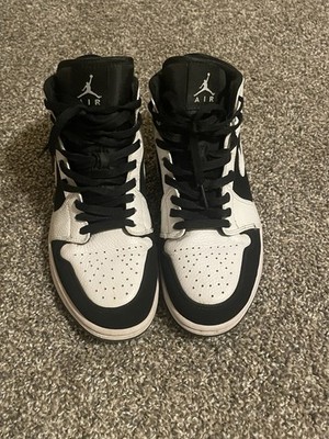 Nike Air Jordan 1 Mid “Tuxedo” White/Black Size 9 Mens | eBay